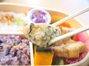 Tofu Hamburg Steak of Saishoku Bento (Vegetable Bento)