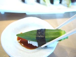 Vegan Sushi of Okra