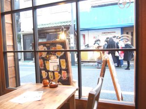 Seat by the window in Komainu Cafe