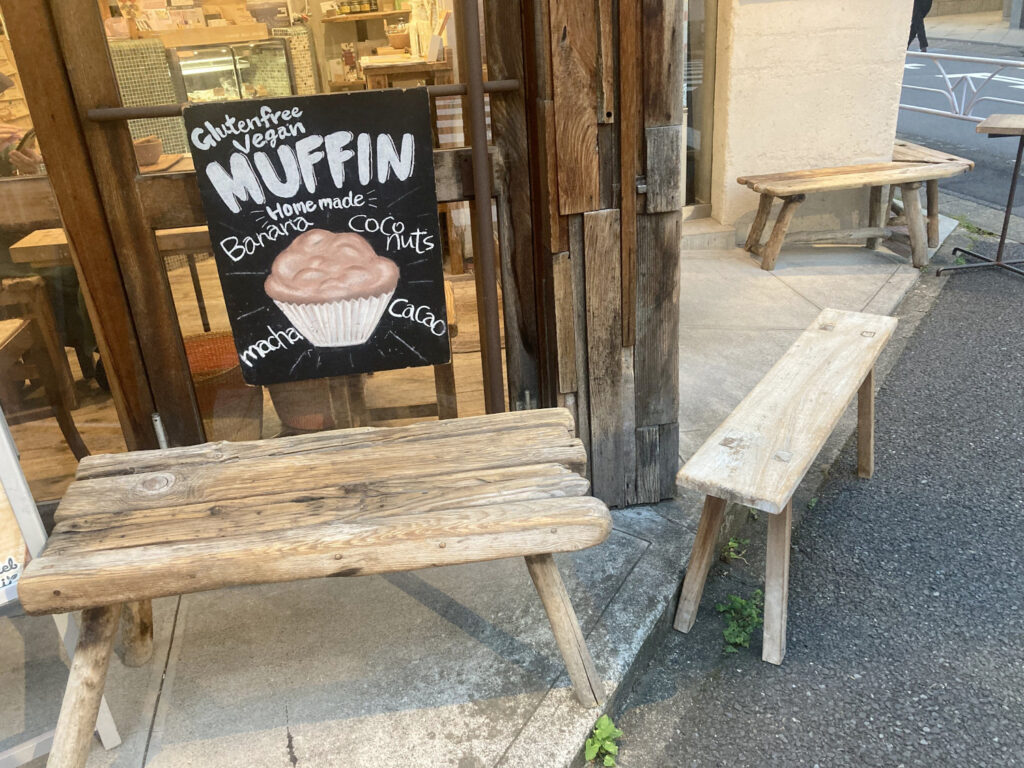 Wooden Benches Outside Medel deli
